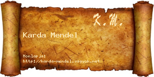 Karda Mendel névjegykártya